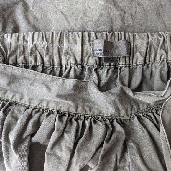 Vero Moda Olive military Green Khaki Lyocell Full Midi Skirt SMALL pockets - Picture 9 of 10